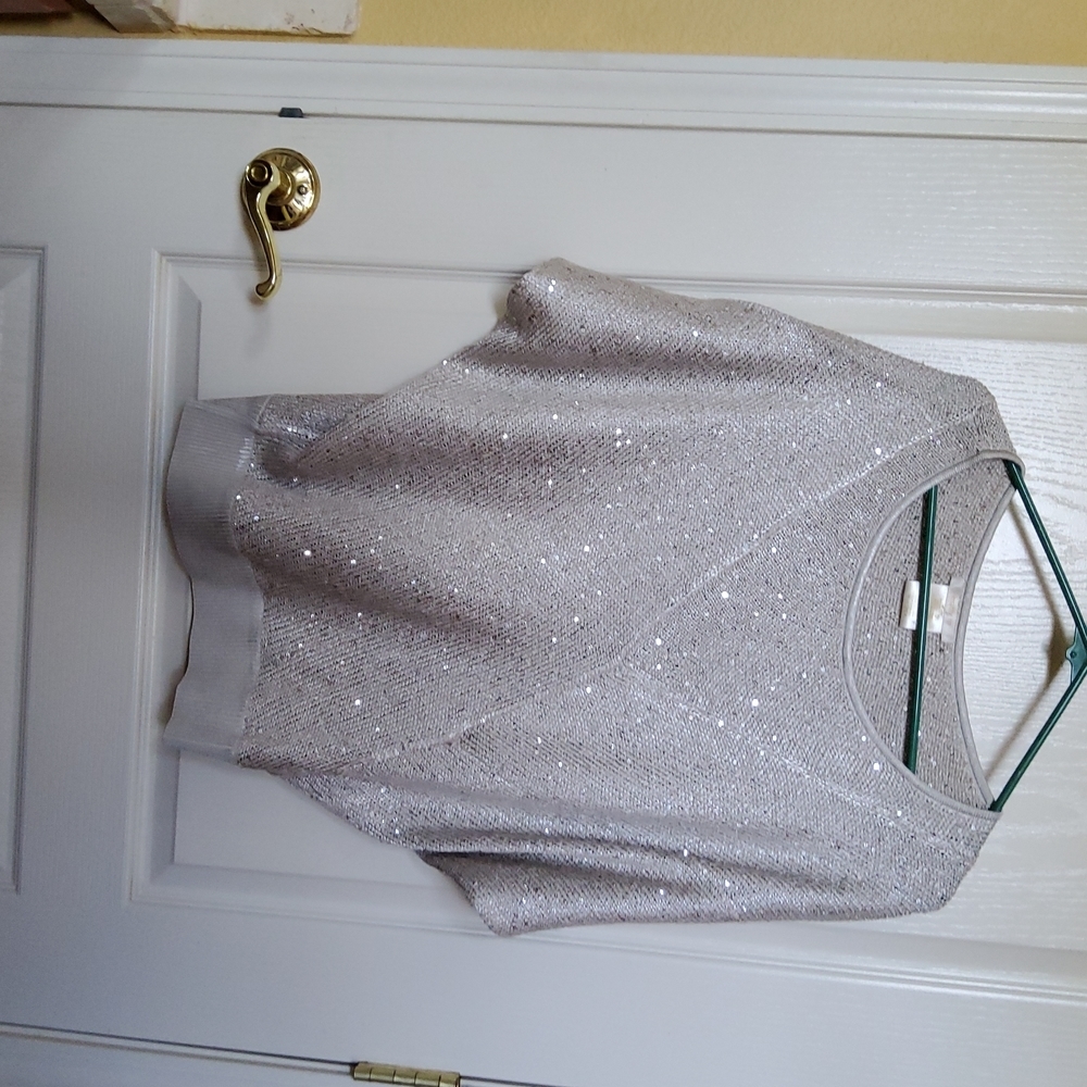 💛💚💙 Beautiful, Sparkling, Sweater Blouse! Small. Sparkling Grey.